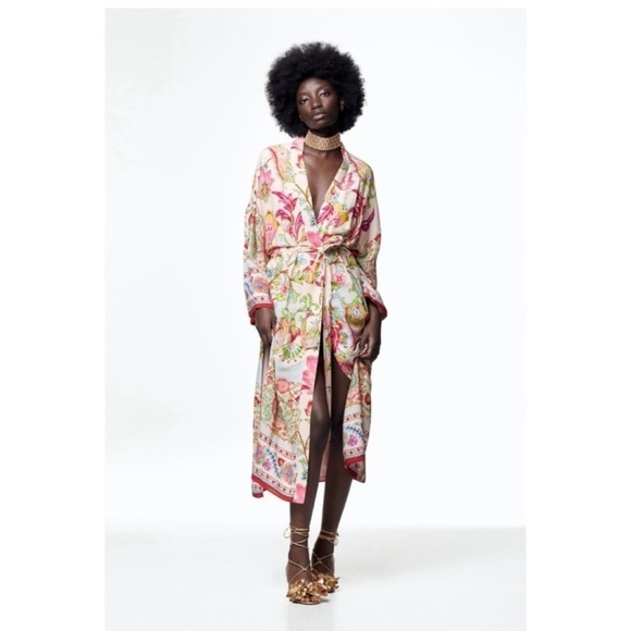 NWT Zara Floral Kimono Size XS - Picture 6 of 8